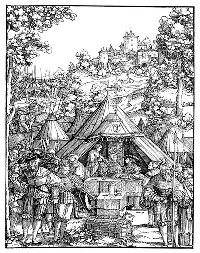 Carlos V en un campamento militar de Hans Leonard Schaufelein