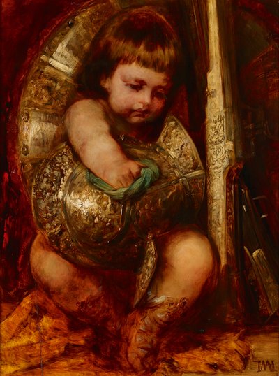 Putto purificando las armas de Marte de Hans Makart