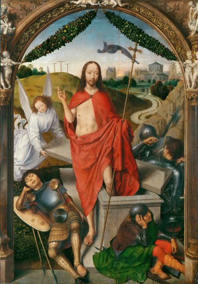 Tríptico de La Resurrección panel central de Hans Memling