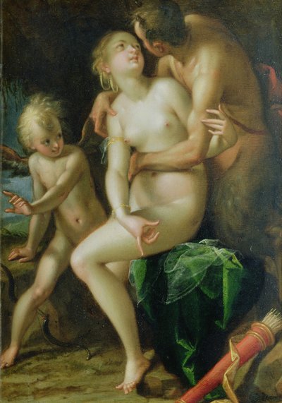 Júpiter, Antíope y Cupido de Hans von Aachen