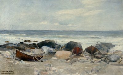 Barcos en la playa, Jæren de Harriet Backer