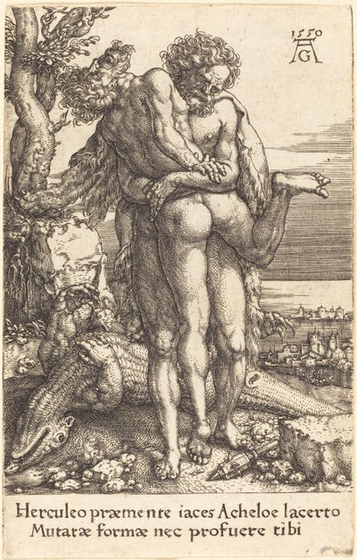 Hércules Luchando contra el Dios del Río Aqueloo, 1550 de Heinrich Aldegrever