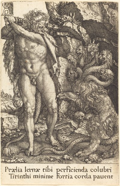 Hércules luchando con la Hidra de Lerna de Heinrich Aldegrever