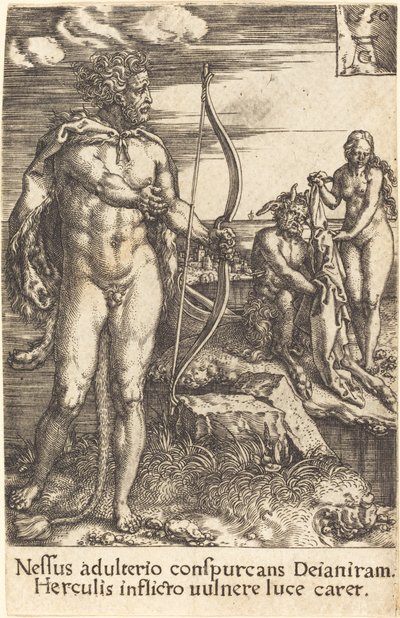 Hércules matando a Neso, 1550 de Heinrich Aldegrever