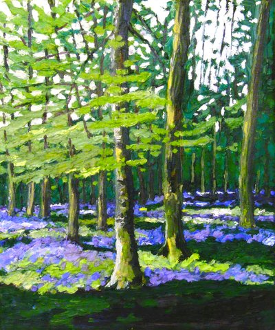 Bluebell Wood, 2009 (óleo sobre lienzo) de Helen White