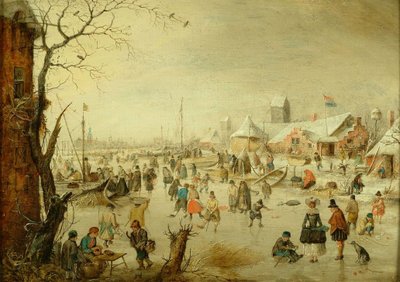 Una escena en el hielo, c.1630 de Hendrick Avercamp