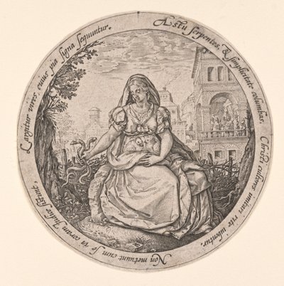 Alegoría de la prudencia de Hendrick Goltzius
