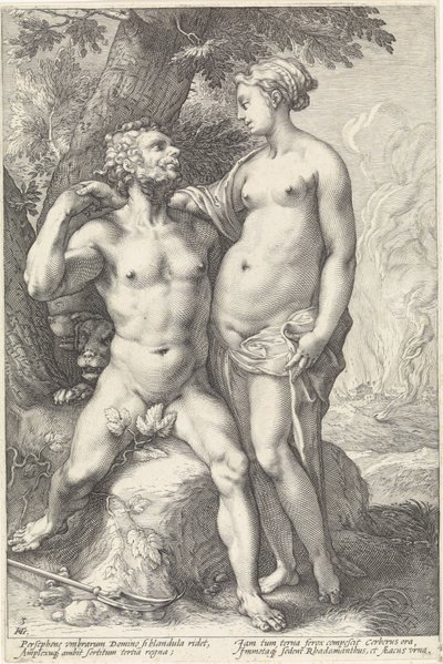 Plutón en Proserpina Godenparen (título de la serie) de Hendrick Goltzius