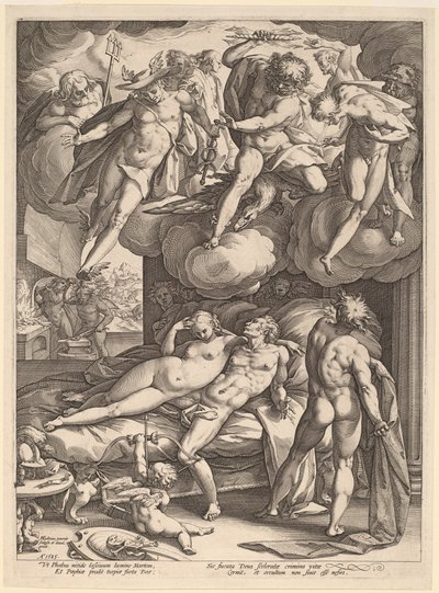 Marte y Venus Sorprendidos por Vulcano de Hendrik Goltzius