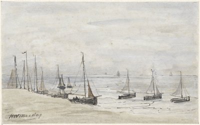 Arañas de pesca en la playa de Hendrik Willem Mesdag