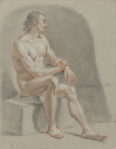 Desnudo masculino, sentado, mirando a la derecha de Hendrik Willem Schweickhardt