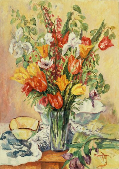 Iris y tulipanes de Henri Charles Manguin