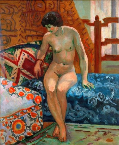 Desnudo en la otomana de Henri Charles Manguin