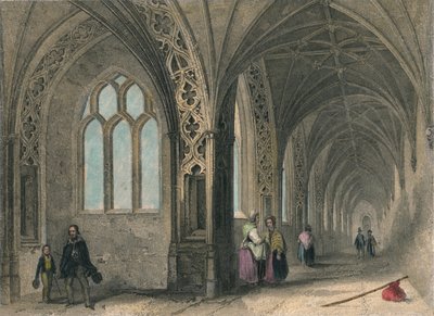 Catedral de Worcester. Los claustros, 1836 de Henry Winkles