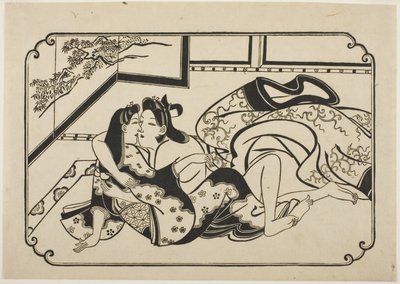 Amantes Coqueteando de Hishikawa Moronobu