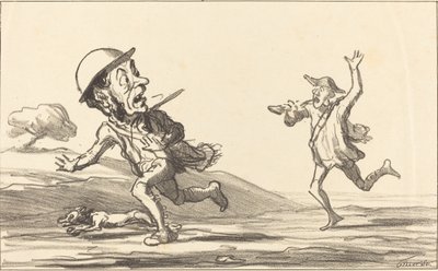 ¡Vamos!... parece... caza reservada de Honoré Daumier