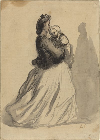 Madre y bebé de Honoré Daumier