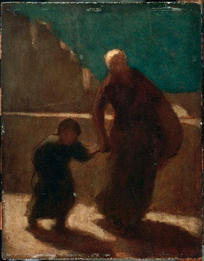 En un puente de noche de Honoré Daumier