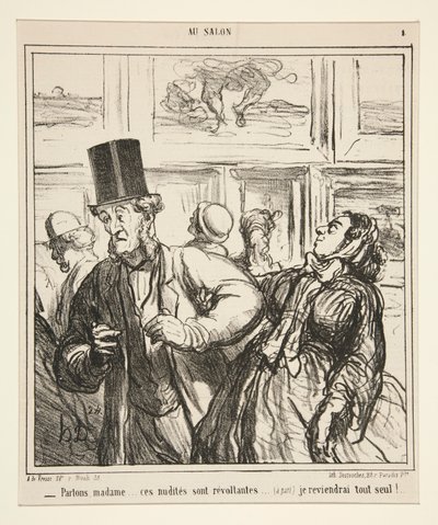 Vamos señora.. estos desnudos son repugnantes de Honoré Daumier