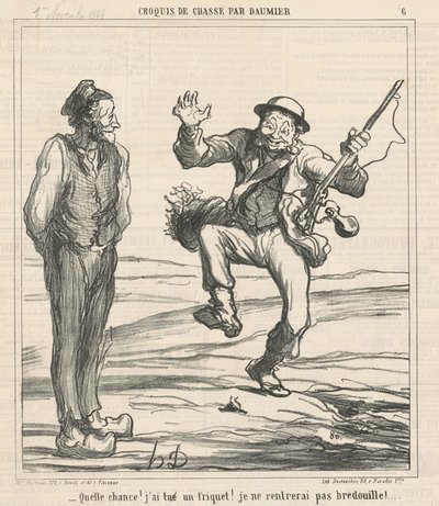 ¡Qué suerte! ¡He matado un gorrión! de Honoré Daumier