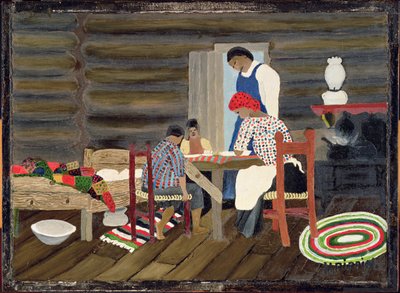 Dando las gracias, c.1942 (óleo sobre tabla) de Horace Pippin