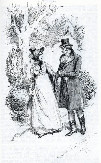 "Emma y Mr. Knightley" (ilustración) de Hugh Thomson