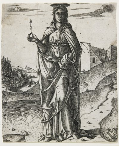 Santa Lucía, c.1510 (grabado) de I.I.C.A. Master