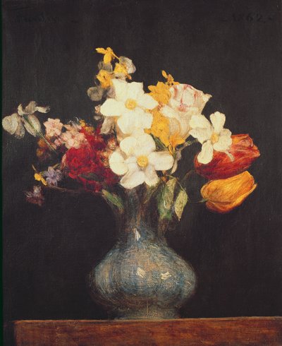 Narcisos y Tulipanes, 1862 de Ignace Henri Jean Fantin Latour