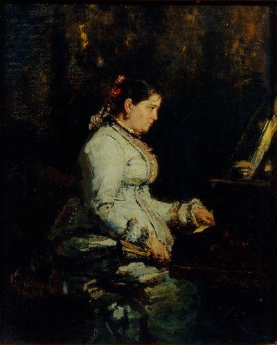 Mujer en un gran piano, 1880 de Ilya Efimovich Repin