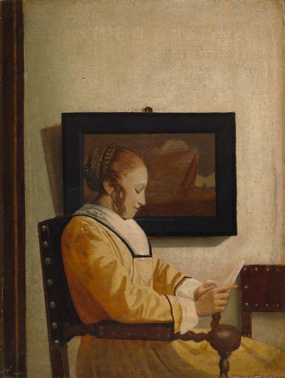 Una joven leyendo de Imitator of Johannes Vermeer