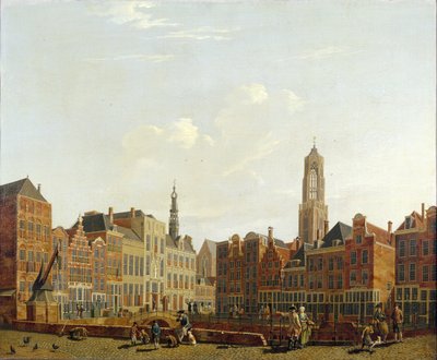 Puente del Ayuntamiento de Utrecht con alrededores, 1779 de Isaac Ouwater