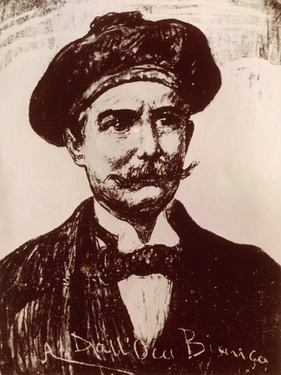 Retrato de Emilio Salgari (litografía) de Italian School