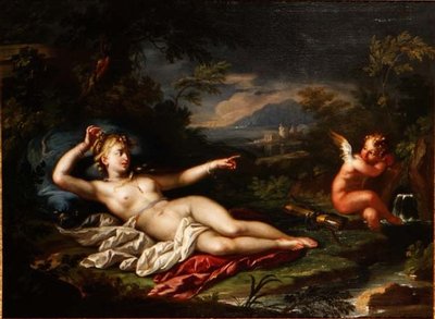 Venus y Cupido de Italian School