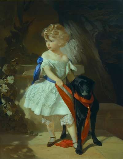 Niña con perro, 1860s de Ivan Kosmich Makarov