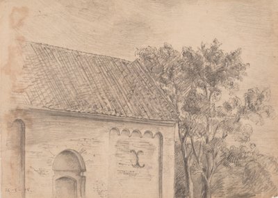 Arquitectura de iglesia con árboles de J.A. Jerichau (II)