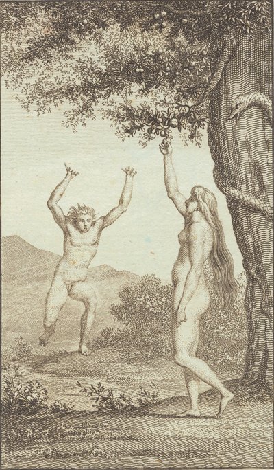 Ilustración de "Adam og Eva" de Ewald. III de J.F. Clemens