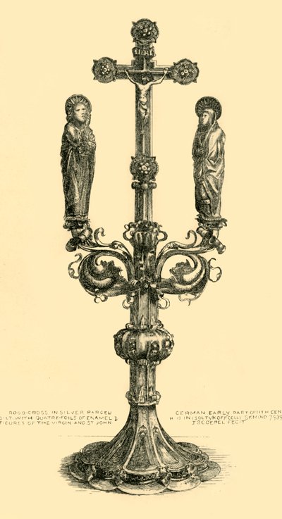 Cruz de altar ramificada, siglos XIV-XV, 1881 de J. S. Goepel