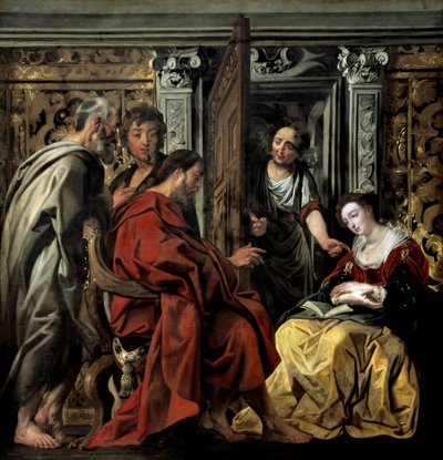 Jesús en casa de Marta y María de Jacob Jordaens