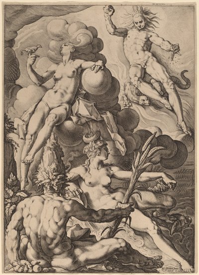 Los Cuatro Elementos de Jacob Matham after Hendrik Goltzius