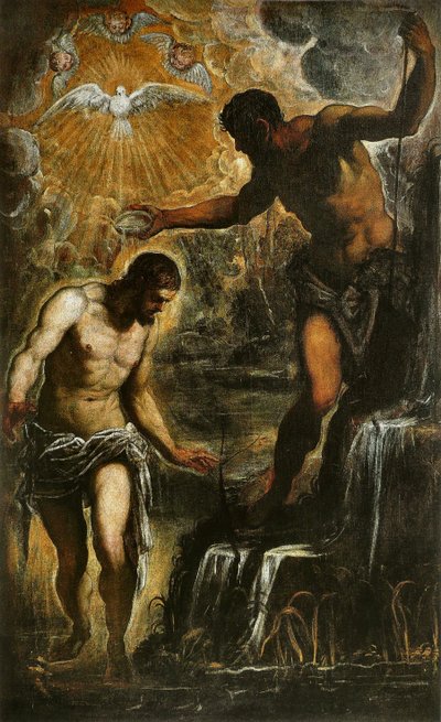 El Bautismo de Cristo, c.1589 de Jacopo Robusti Tintoretto