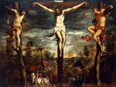 La crucifixión, 1554-55 de Jacopo Robusti Tintoretto