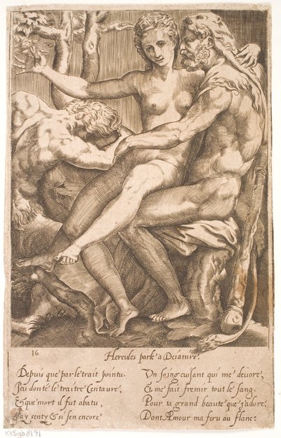 Hércules y Deyanira de Jacques Androuet Ducerceau d.Æ.