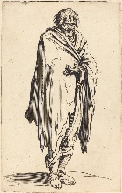 Mendigo con cabeza y pies descalzos, c.1622 de Jacques Callot