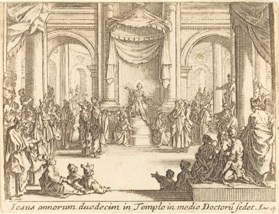 Cristo disputando con los doctores de Jacques Callot