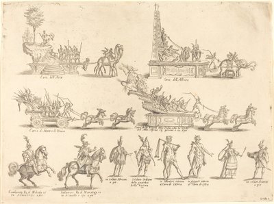 Carrozas y participantes de Jacques Callot