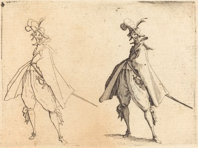 Caballero con Gran Manto, Vista Frontal de Jacques Callot