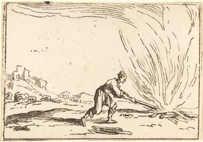 Hombre atendiendo un fuego de Jacques Callot