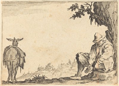 Campesino quitándose el zapato de Jacques Callot