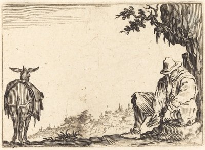 Campesino quitándose el zapato de Jacques Callot