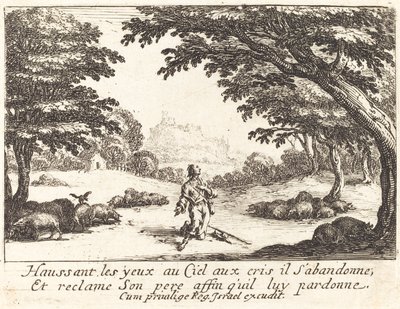 Rezando por Ayuda Divina de Jacques Callot